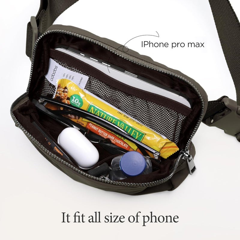ODODOS Unisex Mini Belt Bag with Adjustable Strap Small Fanny Pack for Workout Running Traveling Hiking, Turkish Coffee - Image 2